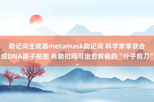 助记词生成器metamask助记词 科学家拿获合成DNA原子视图 有助扣问可治愈疾病的“分子剪刀”